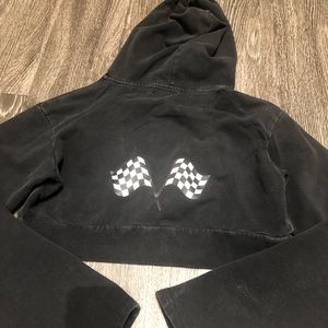 Danielle Guizio Oversized Cropped Hoodie